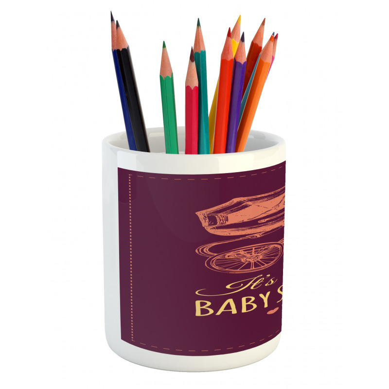 Retro Stroller Girl Pencil Pen Holder