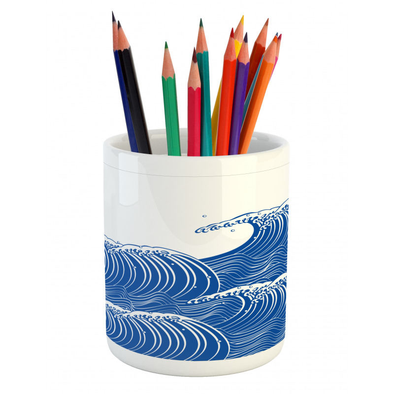 Wave Splashes Aquatic Pencil Pen Holder