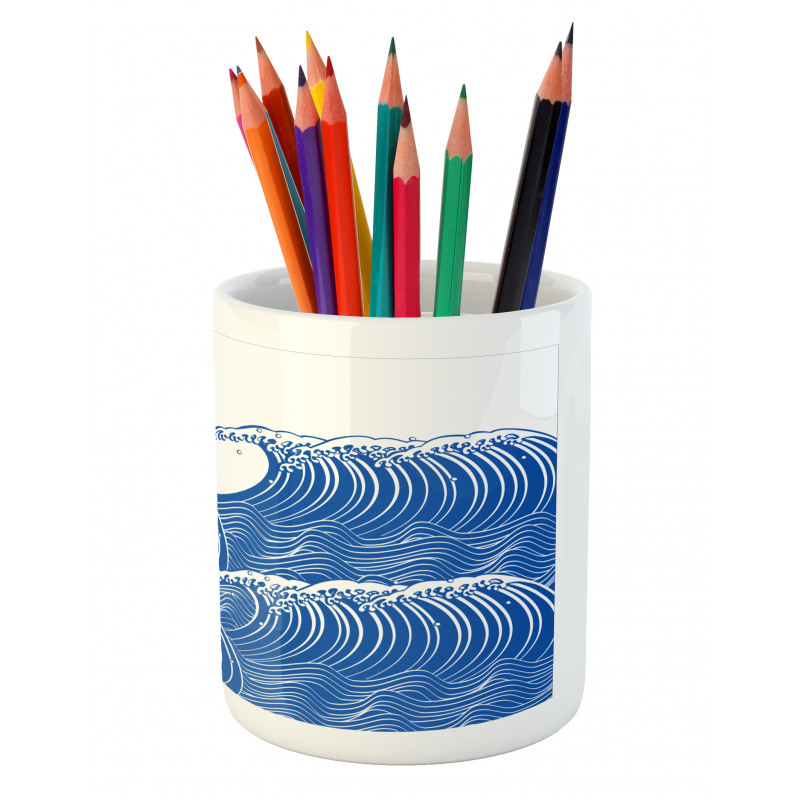 Wave Splashes Aquatic Pencil Pen Holder