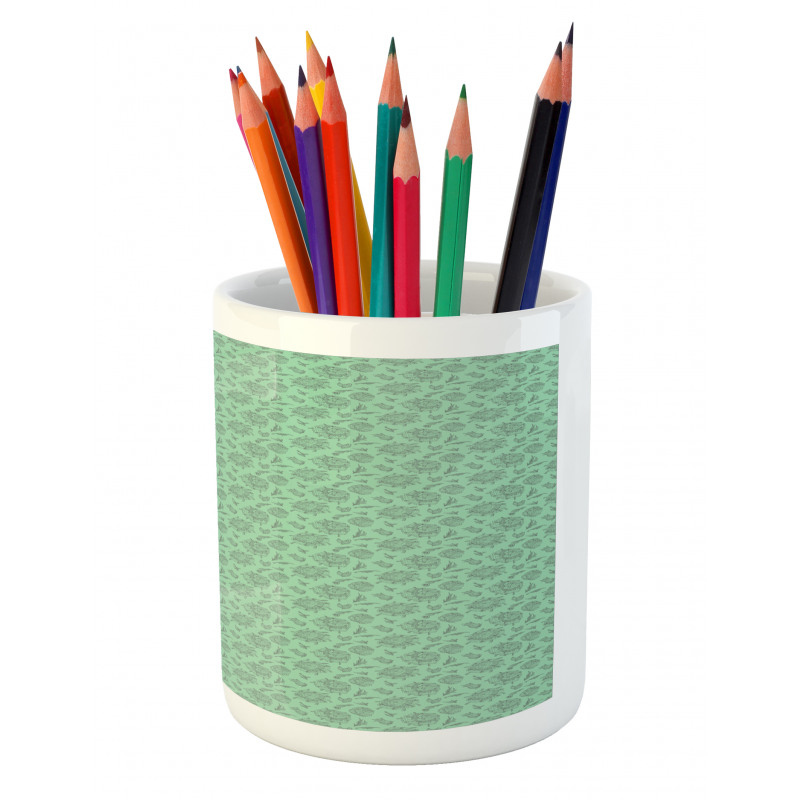 Botanical Floral Plants Herbal Pencil Pen Holder