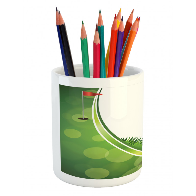 Tee Box with Flag Abstract Pencil Pen Holder