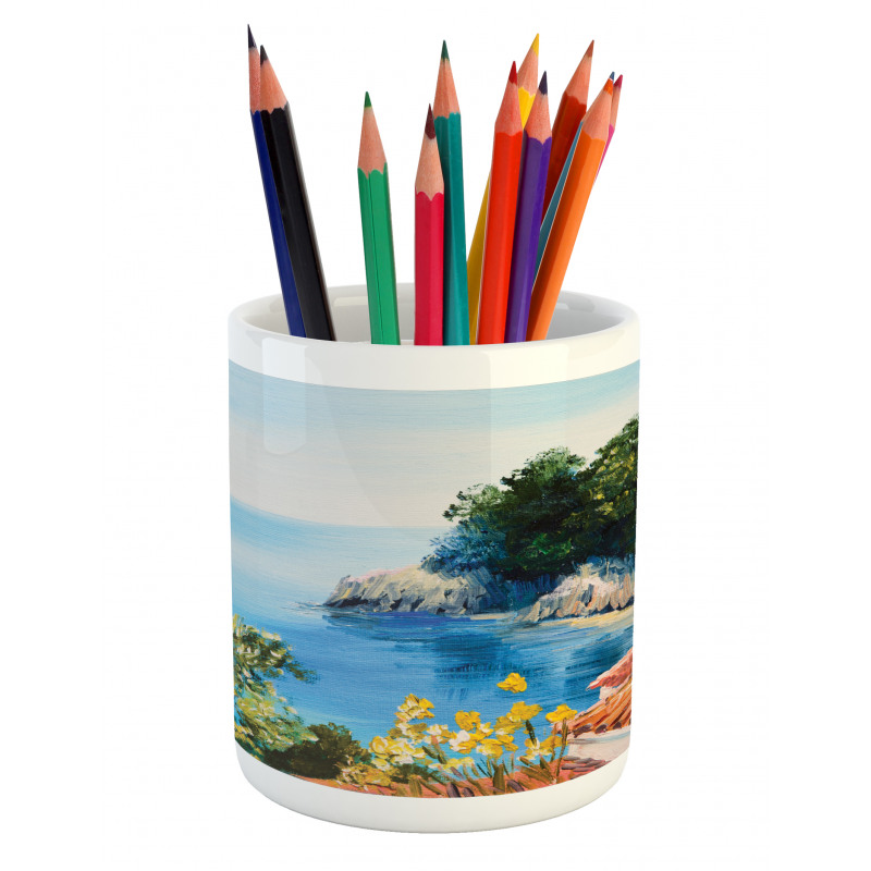 Mediterranean Scenery Pencil Pen Holder