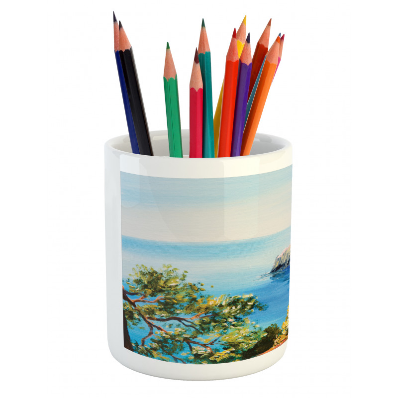 Mediterranean Scenery Pencil Pen Holder