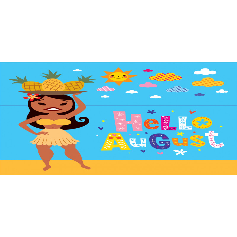 Hello August Text Sun Pencil Pen Holder