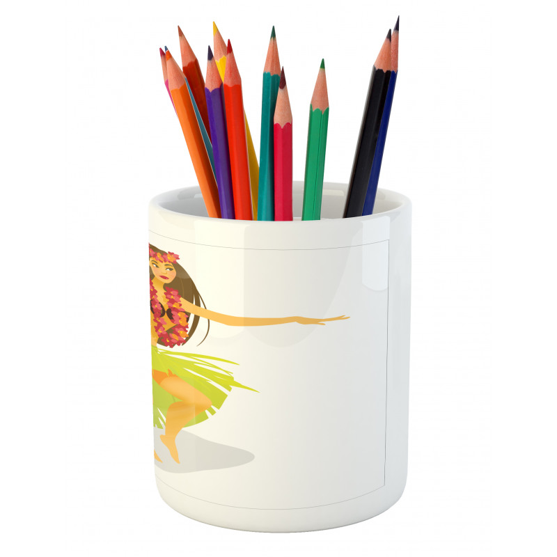 Woman on a Beach Aloha Pencil Pen Holder