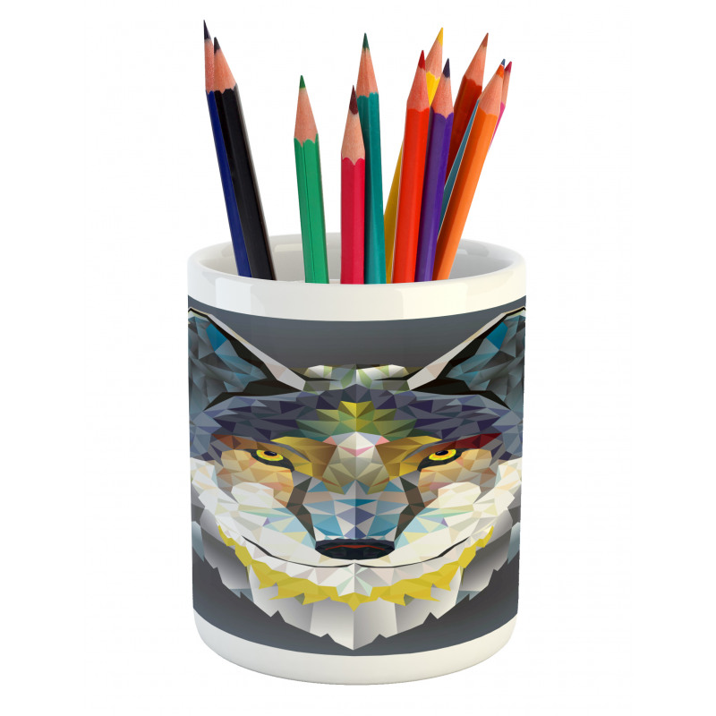 Wolf Coyote Portrait Art Pencil Pen Holder