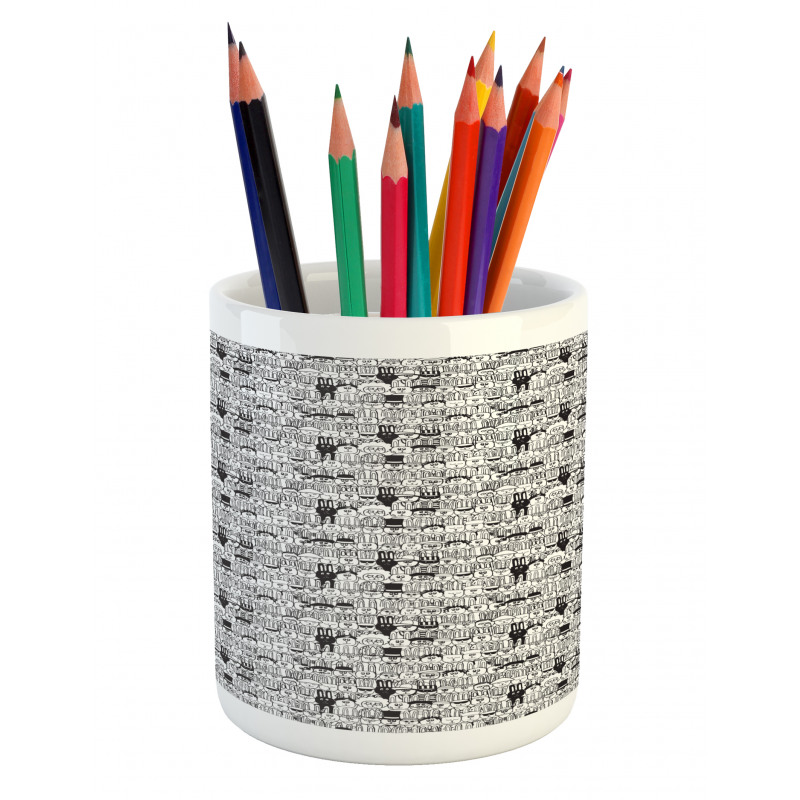 Comic Funny Rabbits Pencil Pen Holder