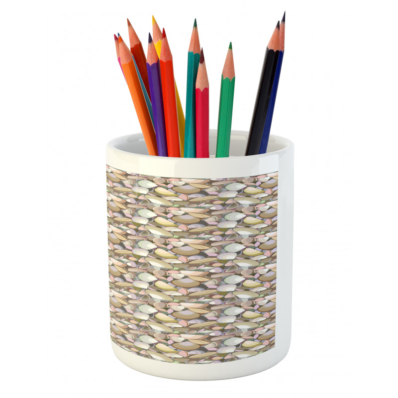 Colorful Sea Shells Tropical Pencil Pen Holder