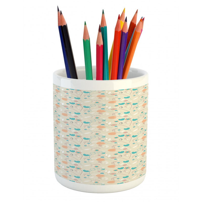 Abstract Art Floral Doodle Pencil Pen Holder