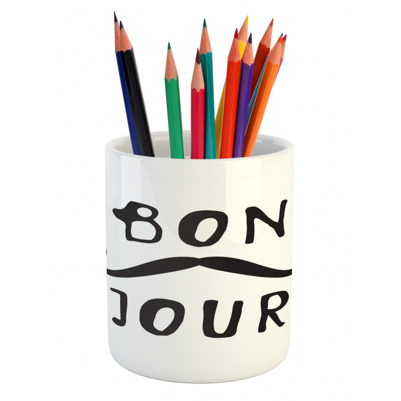 Manly Mustache and Bonjour Pencil Pen Holder