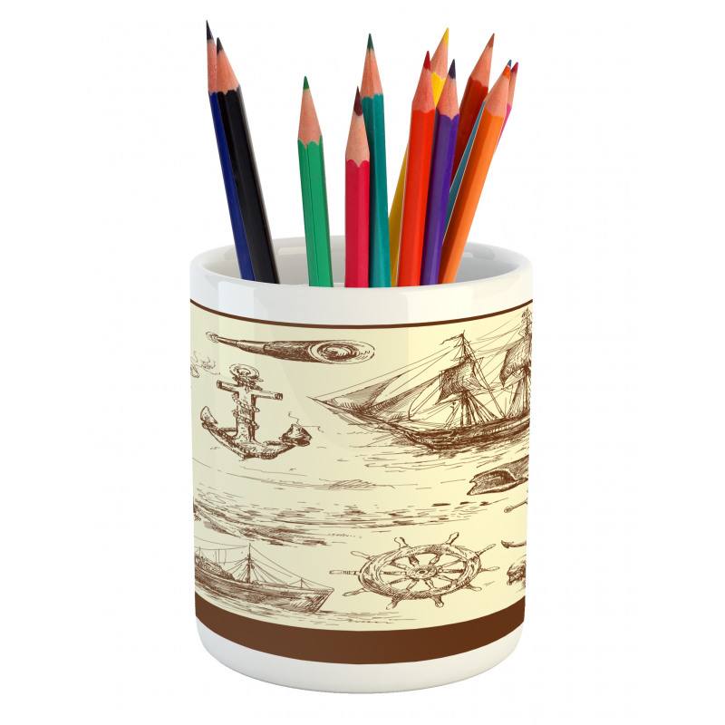 Oceanic Drawing Effect Pencil Pen Holder