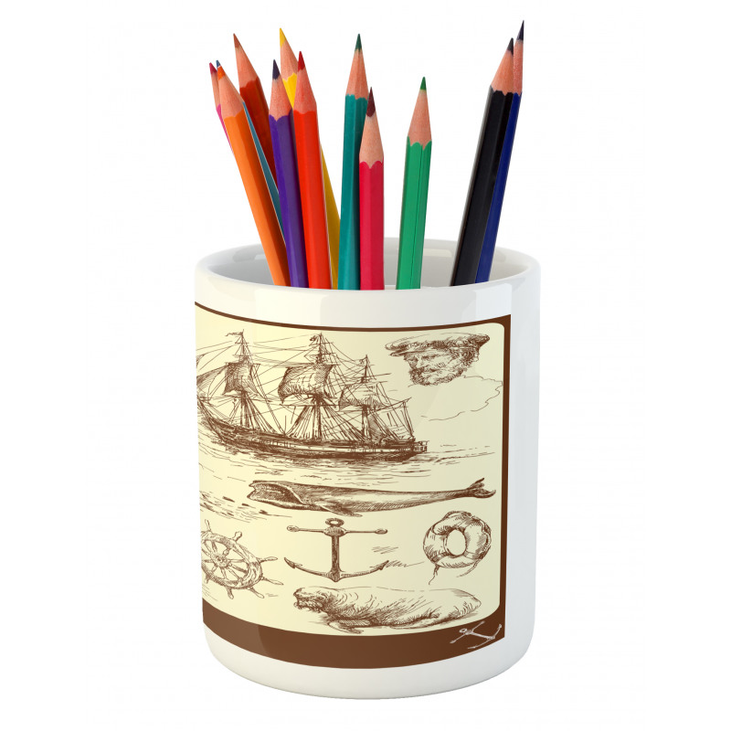 Oceanic Drawing Effect Pencil Pen Holder