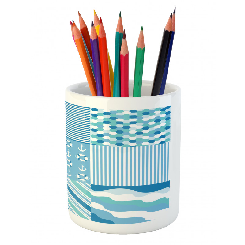 Zigzags Wavy Anchor Pencil Pen Holder