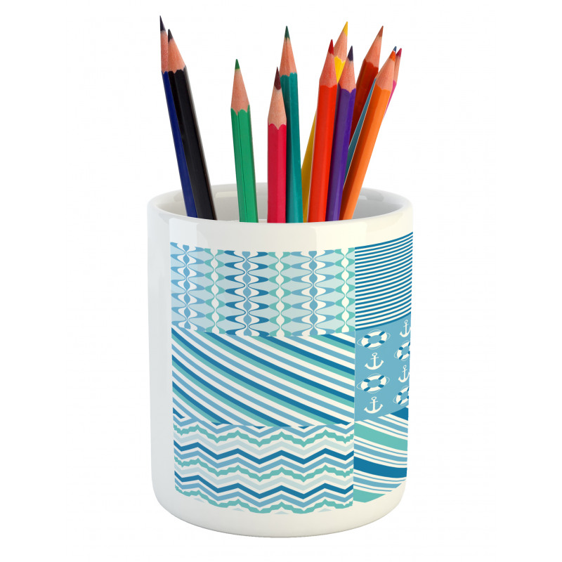 Zigzags Wavy Anchor Pencil Pen Holder