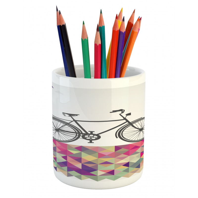 Bike over Color Mosaic Pencil Pen Holder