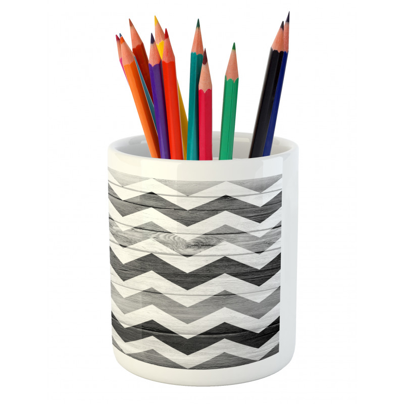 Wood Texture Pattern Pencil Pen Holder