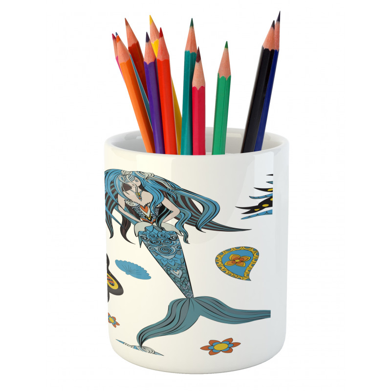 Mermaid and Sea Horse Pencil Pen Holder