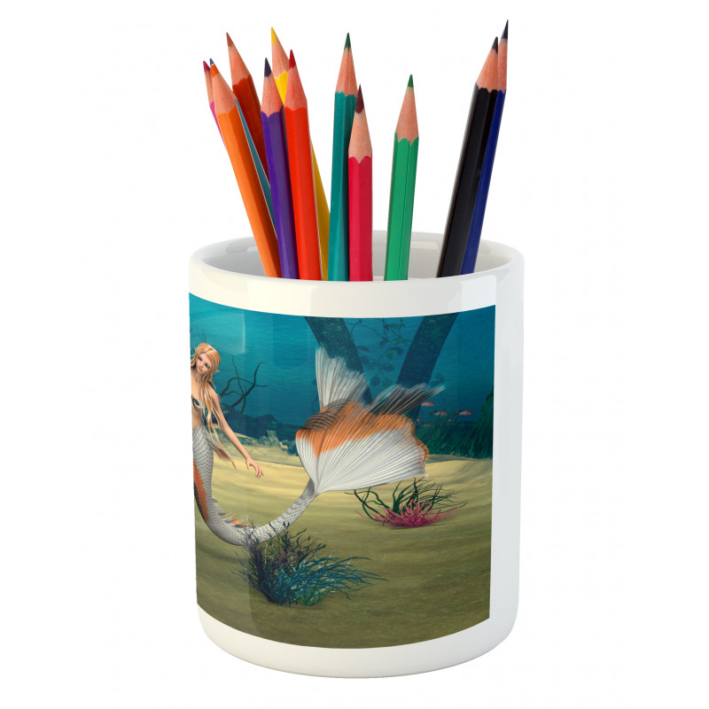 Mermaid Turtle Ocean Pencil Pen Holder