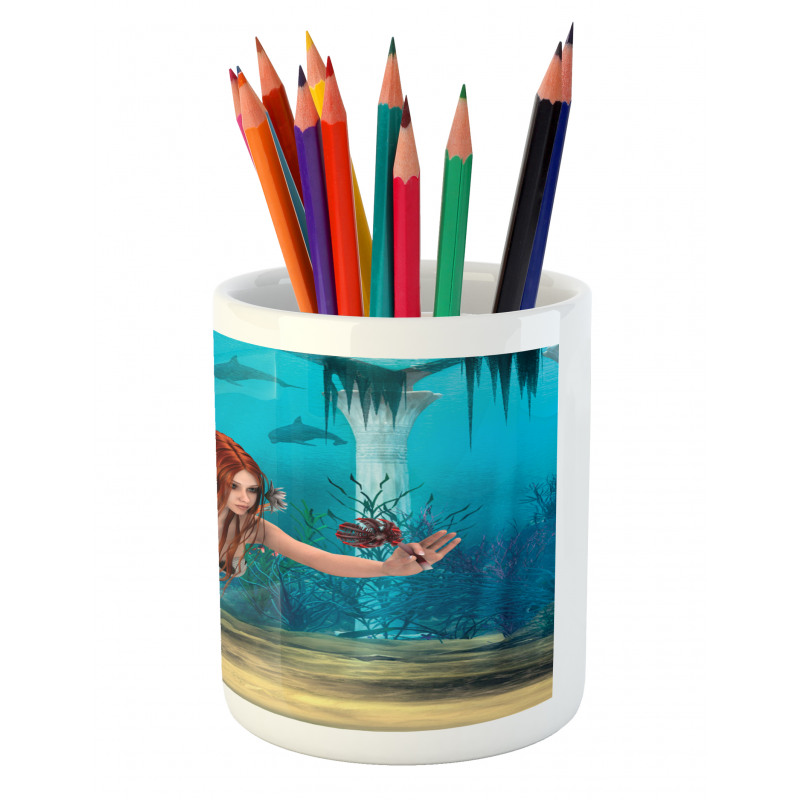 Magic Aqua Sea Lily Pencil Pen Holder