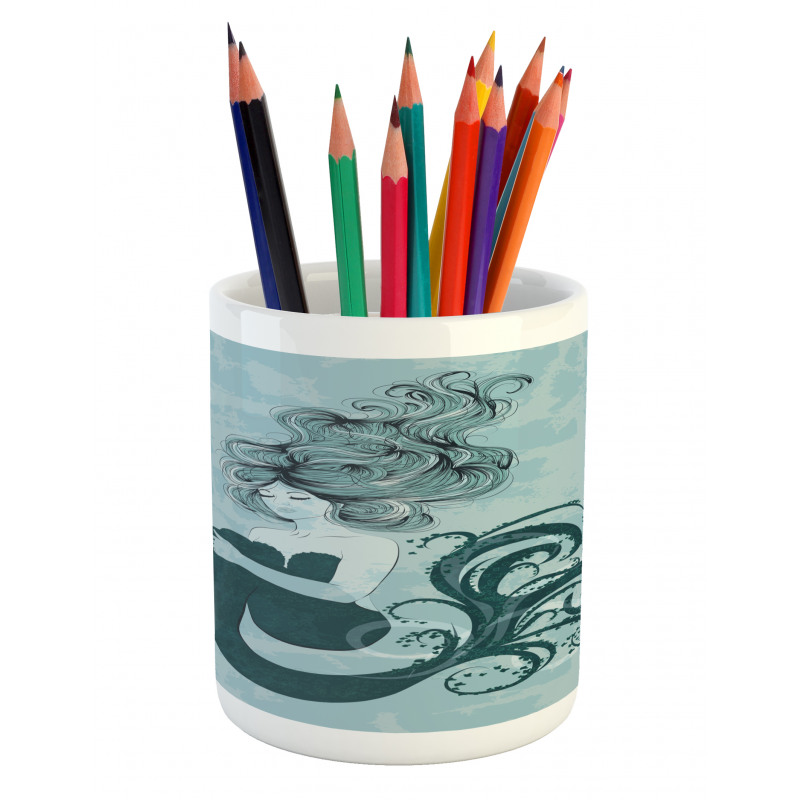 Sleeping Mermaid Pencil Pen Holder