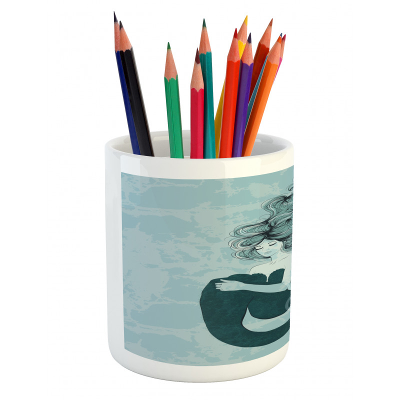 Sleeping Mermaid Pencil Pen Holder