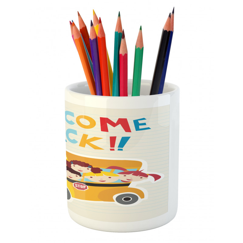 Welcome Back Typography Pencil Pen Holder