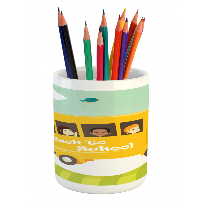 Back to School Lettering Pencil Pen Holder