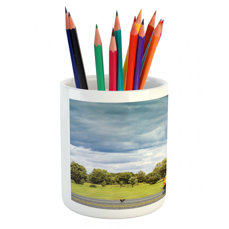 Country Road Morning Pencil Pen Holder