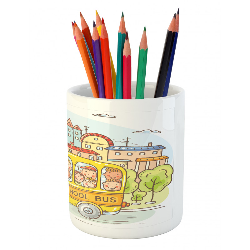 Bus Filled with Toddlers Pencil Pen Holder