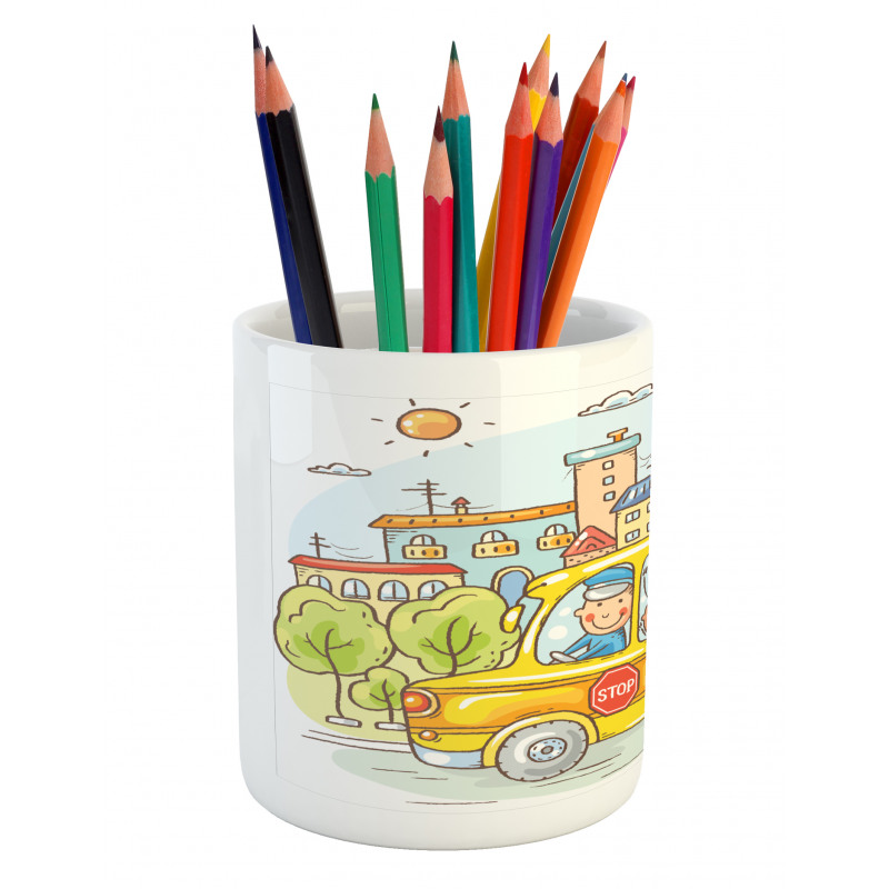 Bus Filled with Toddlers Pencil Pen Holder