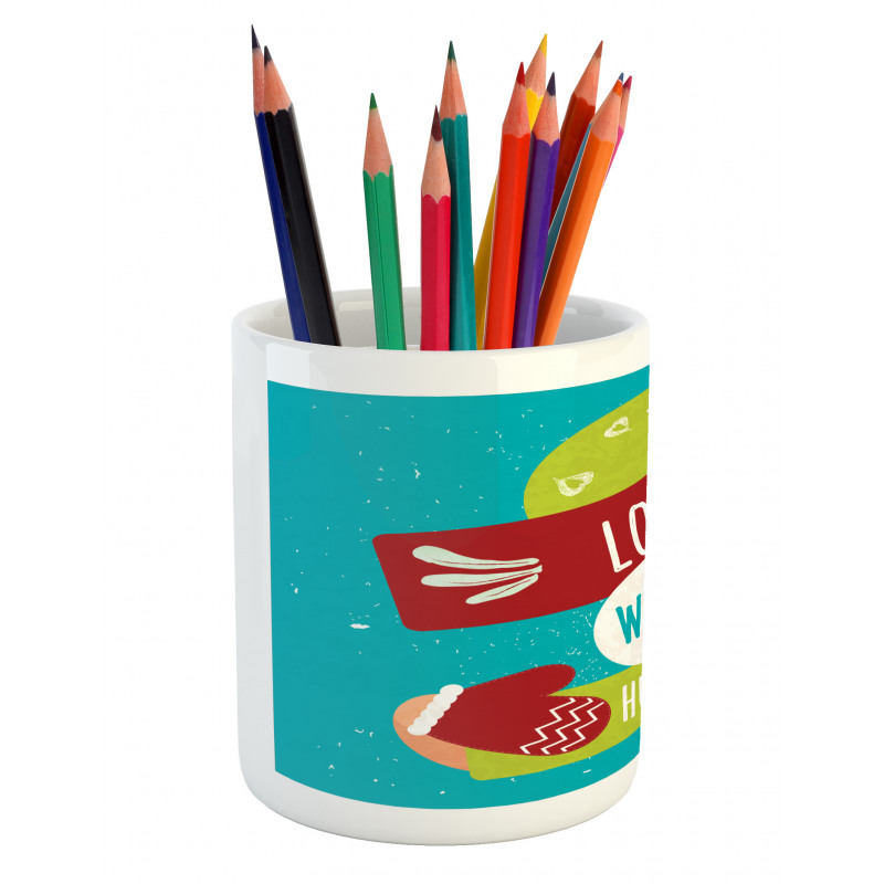 I Love Warm Hugs Gloved Hands Pencil Pen Holder