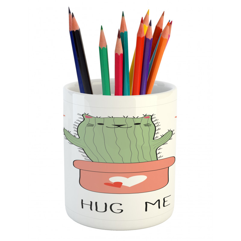 Funny Cactus Shape as Cat Pencil Pen Holder