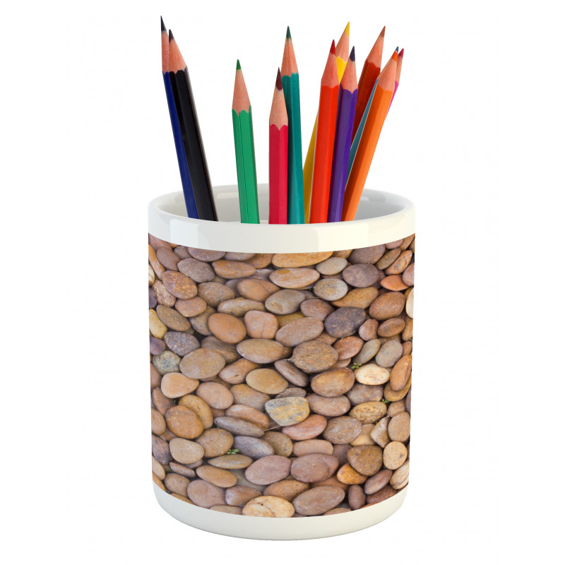 Flat and Silky Rocks Earthy Pencil Pen Holder