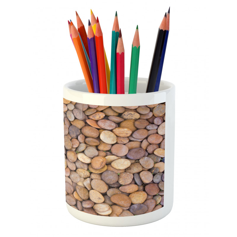 Flat and Silky Rocks Earthy Pencil Pen Holder