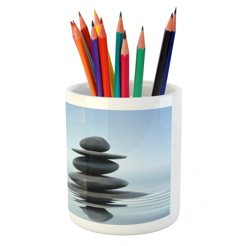 Stones in Water Calm Theme Pencil Pen Holder