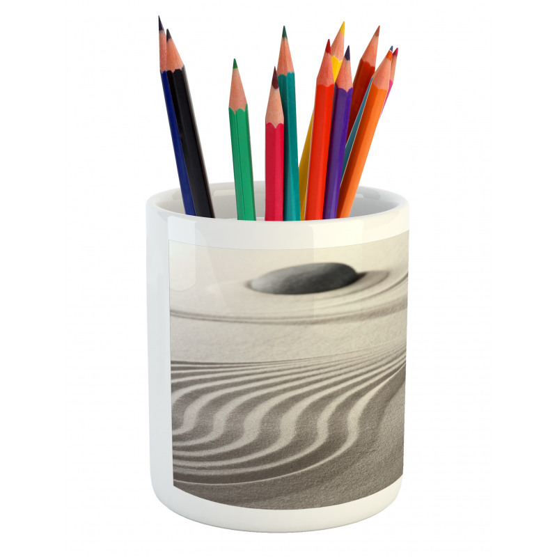 Coastal Theme on Sand Grains Pencil Pen Holder