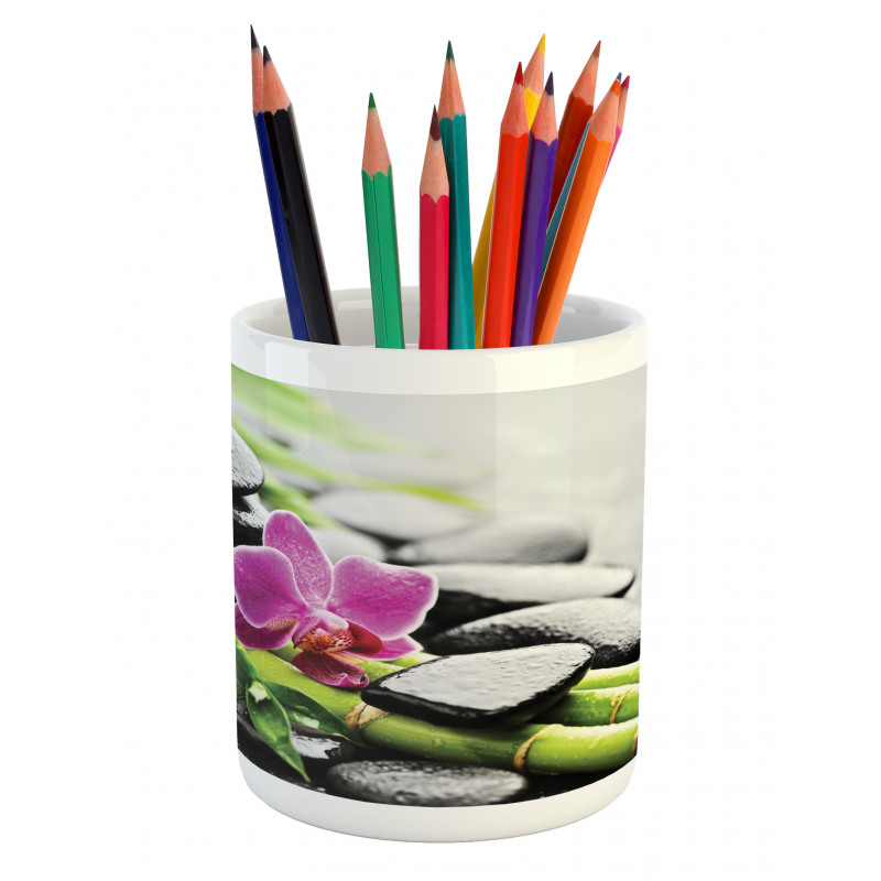 Basalt Bamboo Sticks Motif Pencil Pen Holder