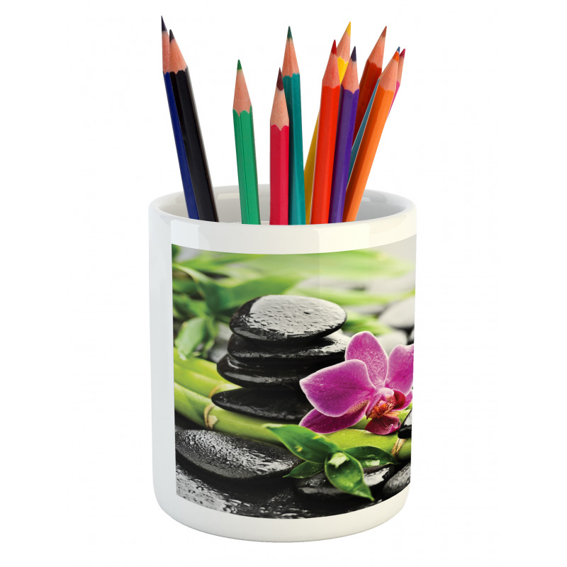 Basalt Bamboo Sticks Motif Pencil Pen Holder