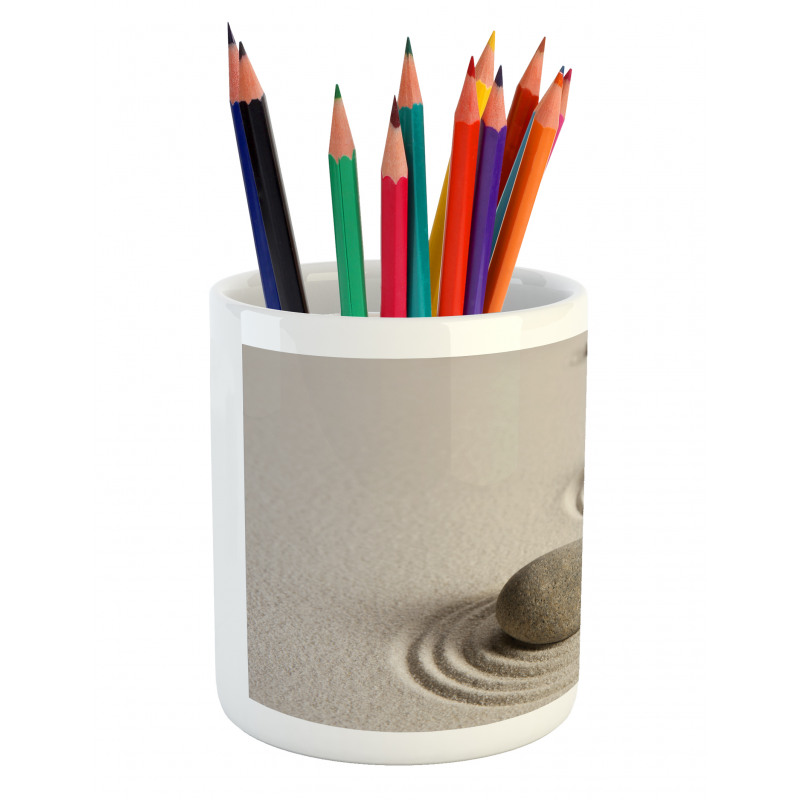 Stone Path on Sand Wave Hits Pencil Pen Holder