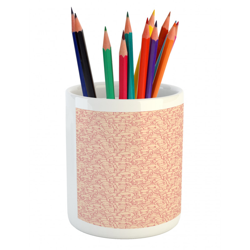 Outline Farm Fauna Art Pencil Pen Holder