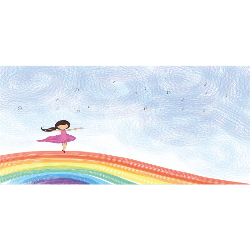 Girl Dances on Rainbow Pencil Pen Holder