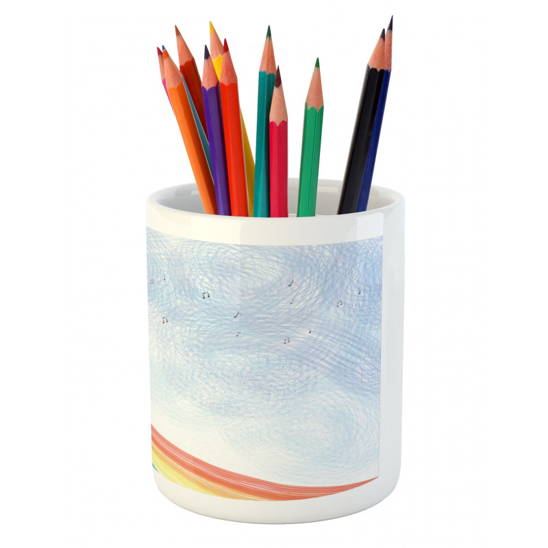 Girl Dances on Rainbow Pencil Pen Holder