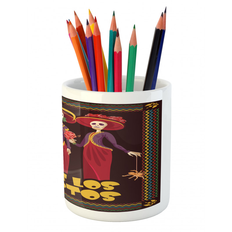 Skeleton Women Pencil Pen Holder