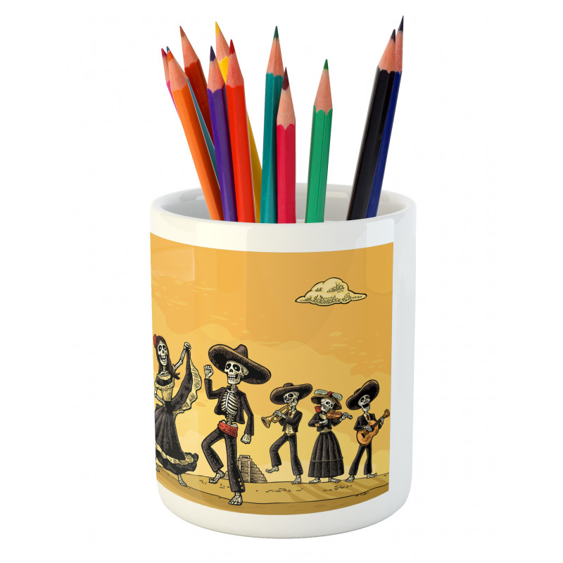 Skeletons Dance Pencil Pen Holder