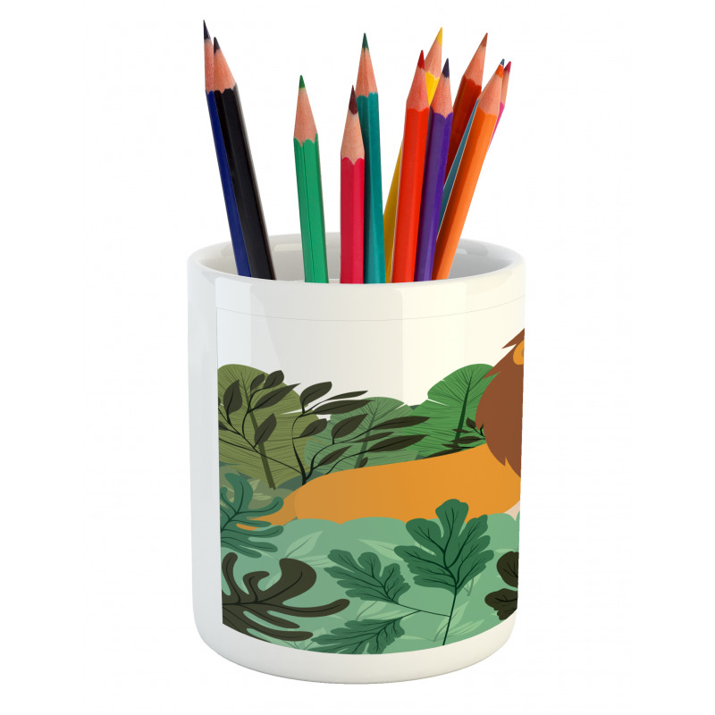 Jungle in Shades of Green King Pencil Pen Holder