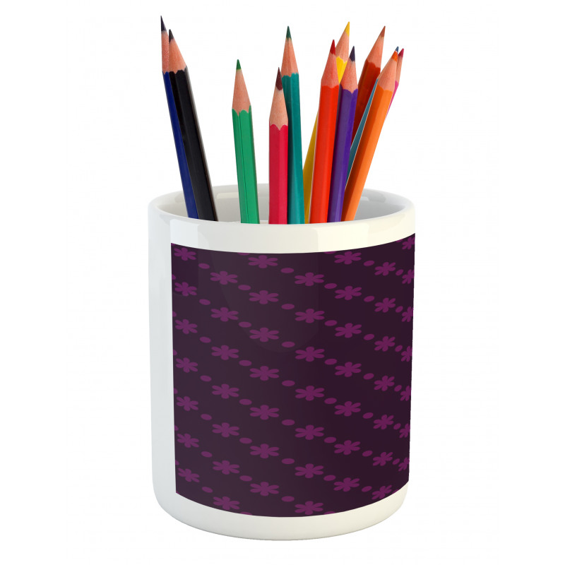 Floral Pattern Dots Pencil Pen Holder