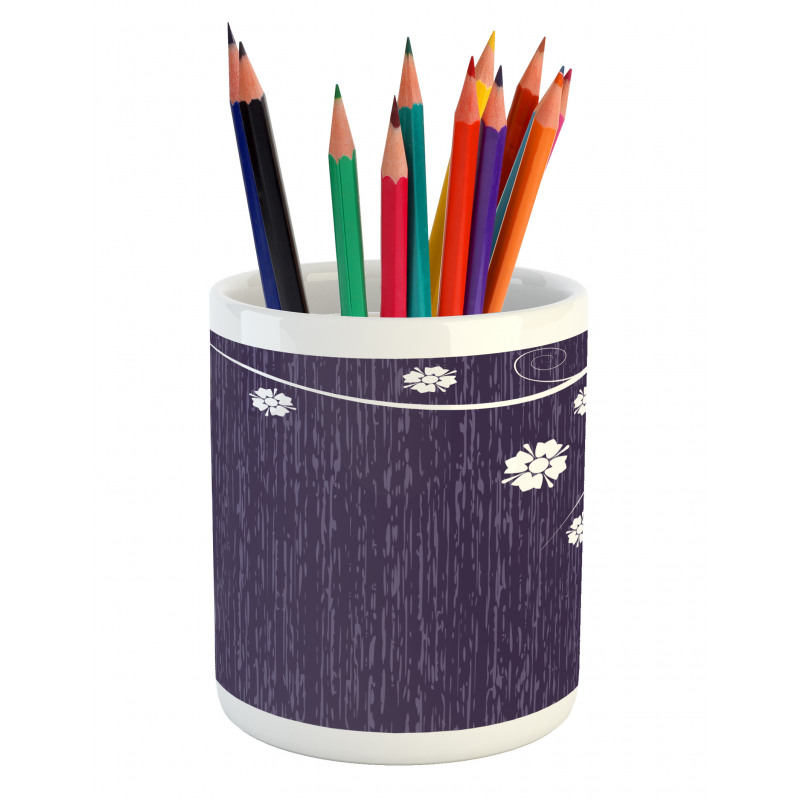 Violet Beauty Floral Pencil Pen Holder