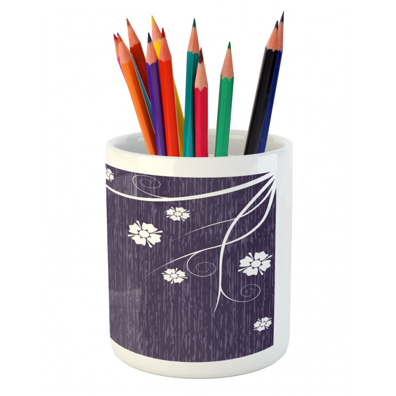 Violet Beauty Floral Pencil Pen Holder