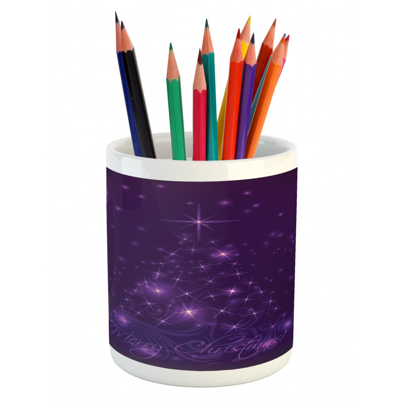 Merry Christmas Text Pencil Pen Holder