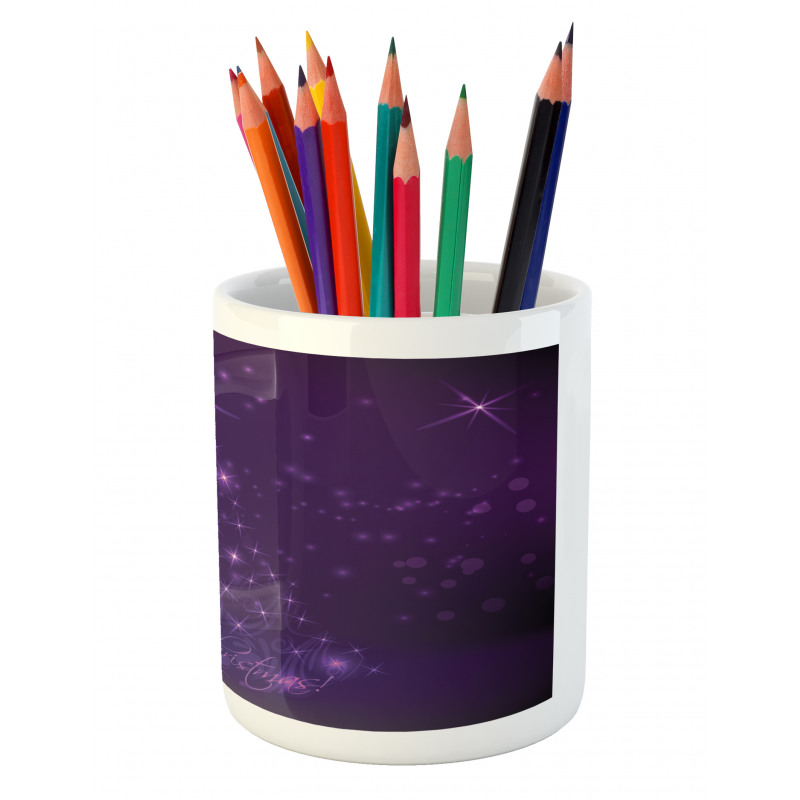 Merry Christmas Text Pencil Pen Holder